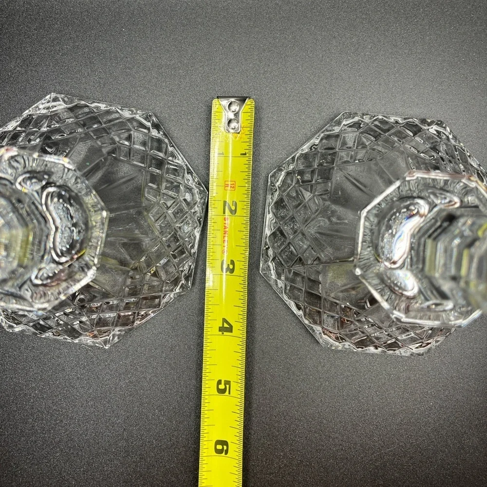 Elegant Vintage Regency 8” Heavy Lead Crystal Candlesticks- Pair
